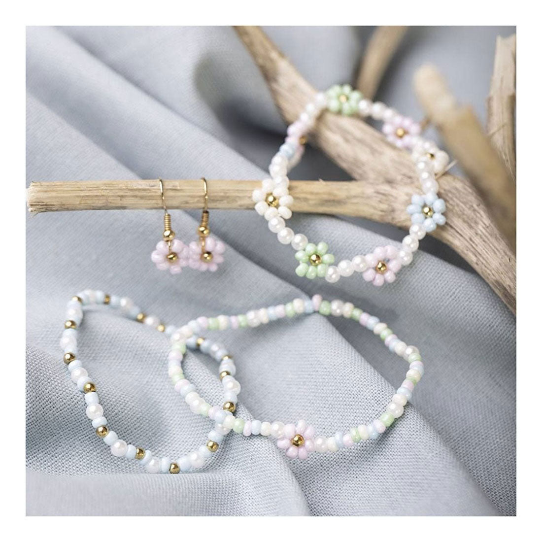 Creativ Company Mini Hobbies Set di gioielli Bracciale elastico e orecchini