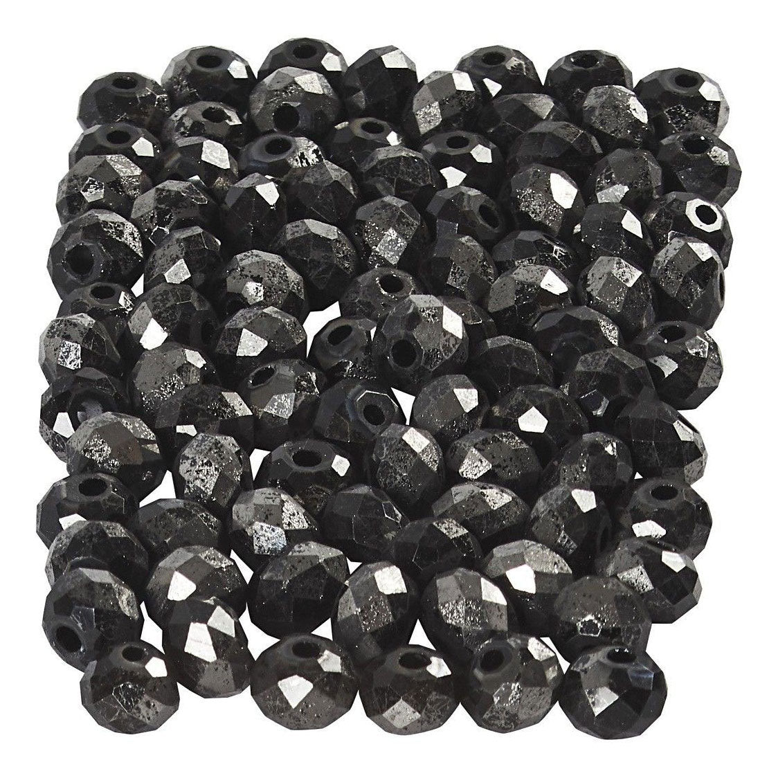 Creativ Company Perline sfaccettate nero metallizzato, 100 pz.