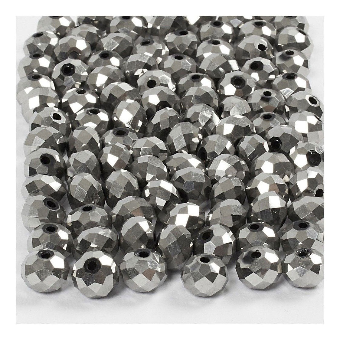 Creativ Company Perline sfaccettate grigio metallizzato, 100 pz.
