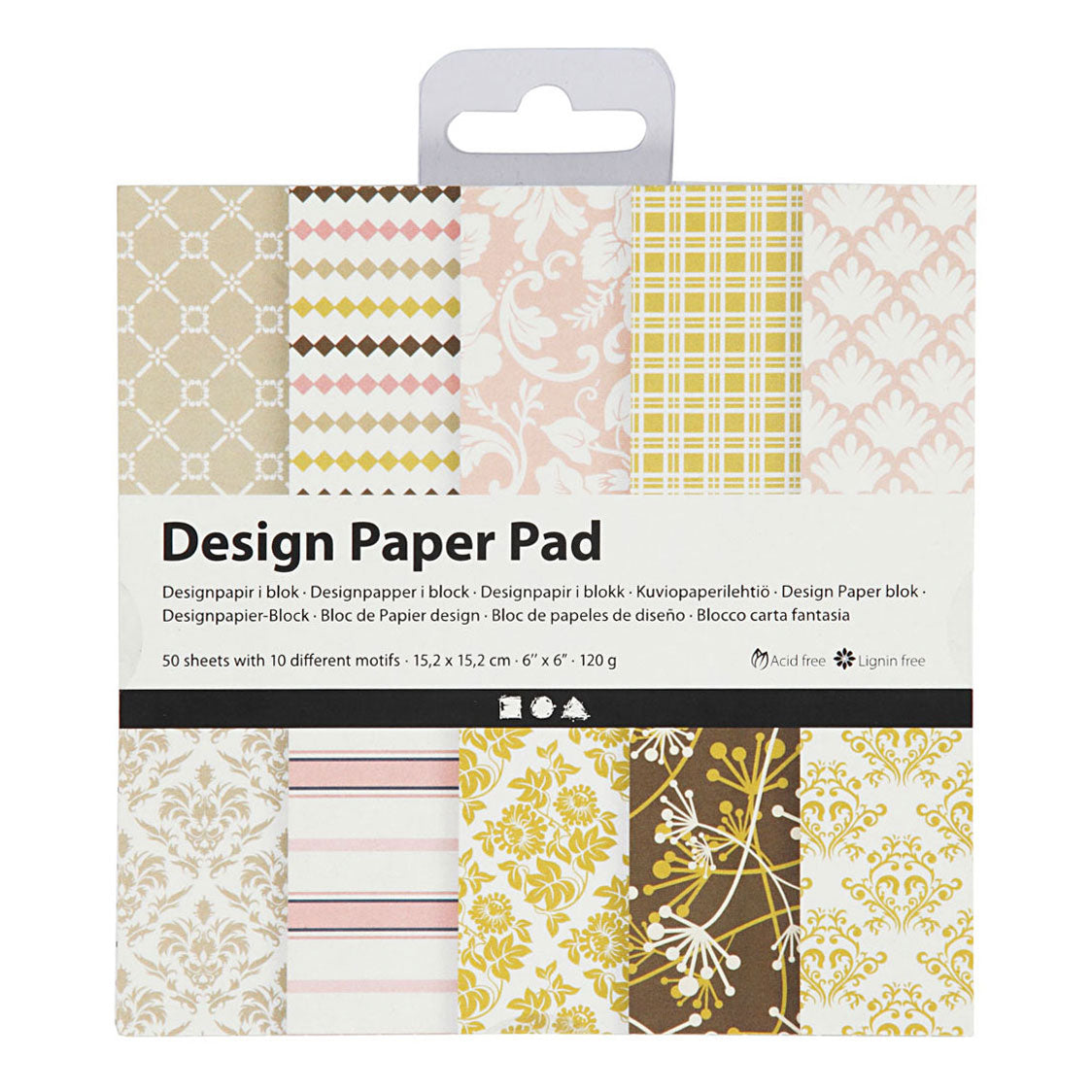 Creativ Company Design Paper Block Verde Rosa, 50 fogli