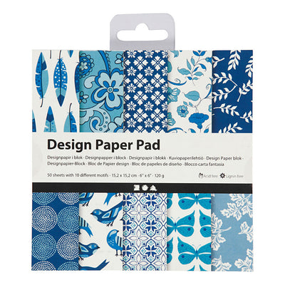 Creativ Company Design Papierblok Blauw, 50 Vellen
