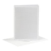 Creativ company kaarten om te borduren, afmeting kaart 10,5x15 cm, afmeting envelop 11,5x16,5 cm, wit, 6 set 1 doos