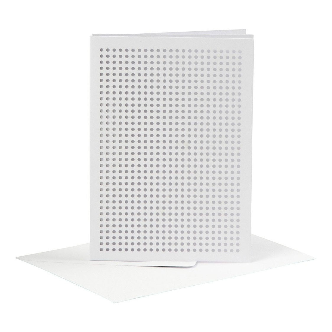 Creativ company kaarten om te borduren, afmeting kaart 10,5x15 cm, afmeting envelop 11,5x16,5 cm, wit, 6 set 1 doos