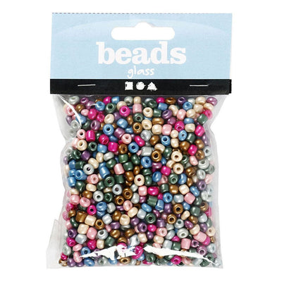 Creativ Company Perline di semi Colori metallici, 130 grammi