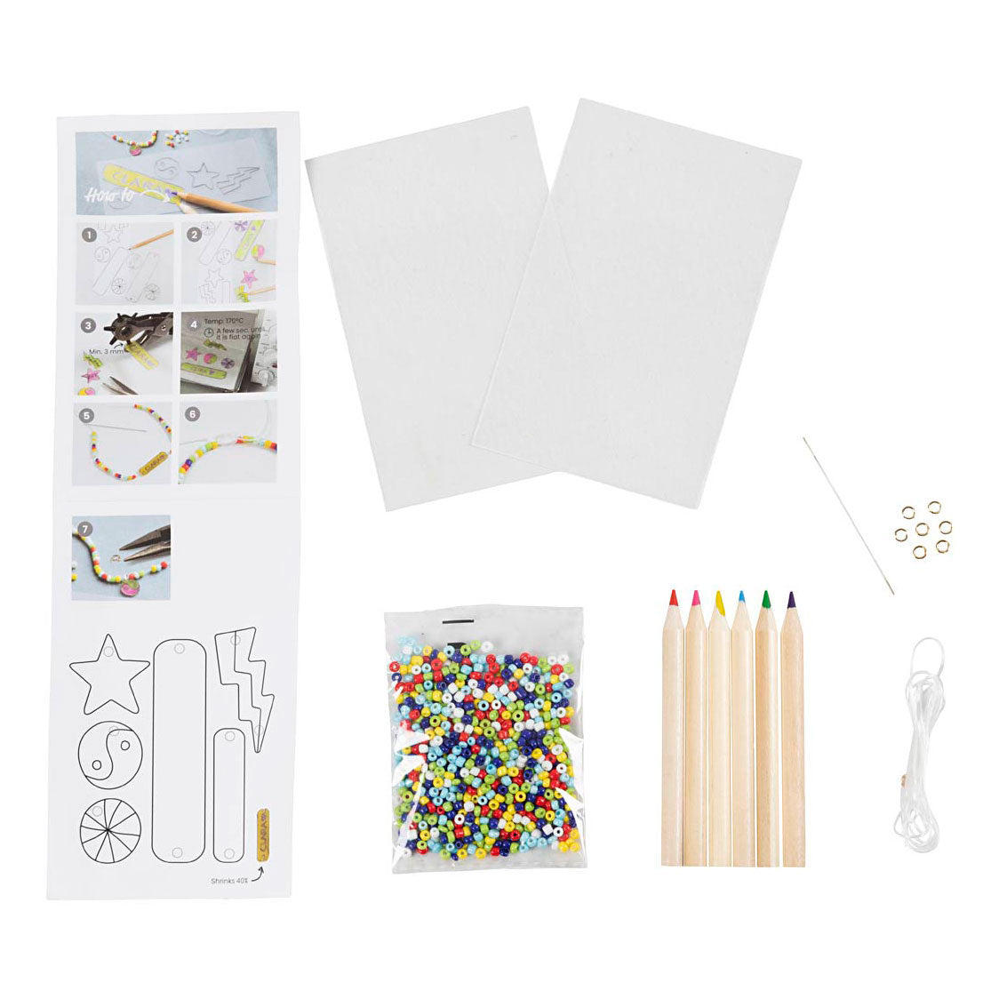 Creative Company Mini hobbyset gioielleria Shrink Film Bracelets Yellow