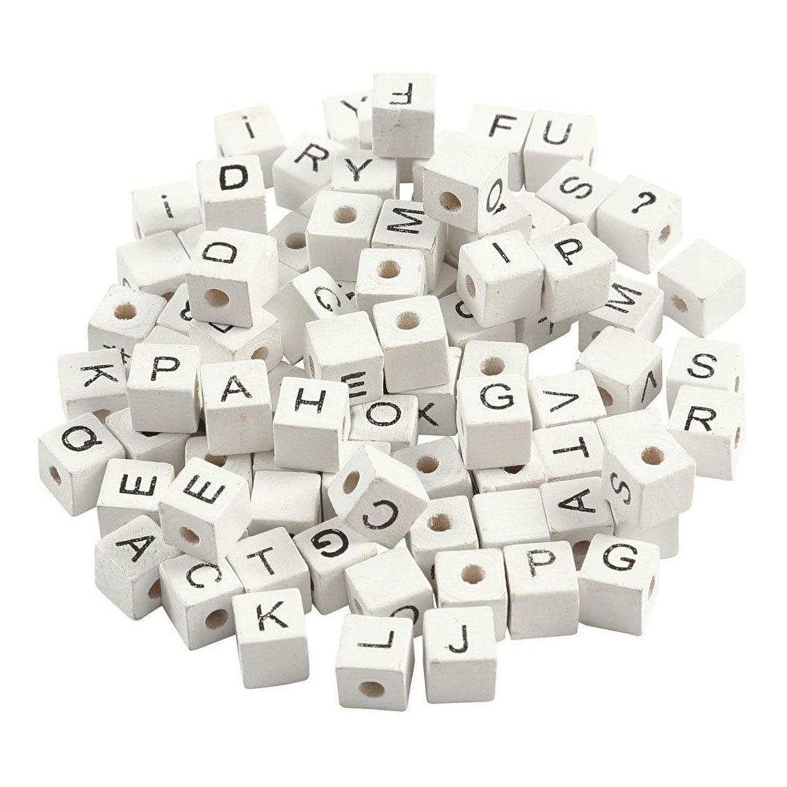 Creativ Company Perline di lettere bianche A-Z, 92 pz.