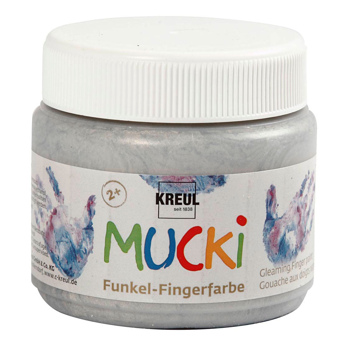 Creativ Company Mucki Finger Paint Argento Metallizzato, 150ml