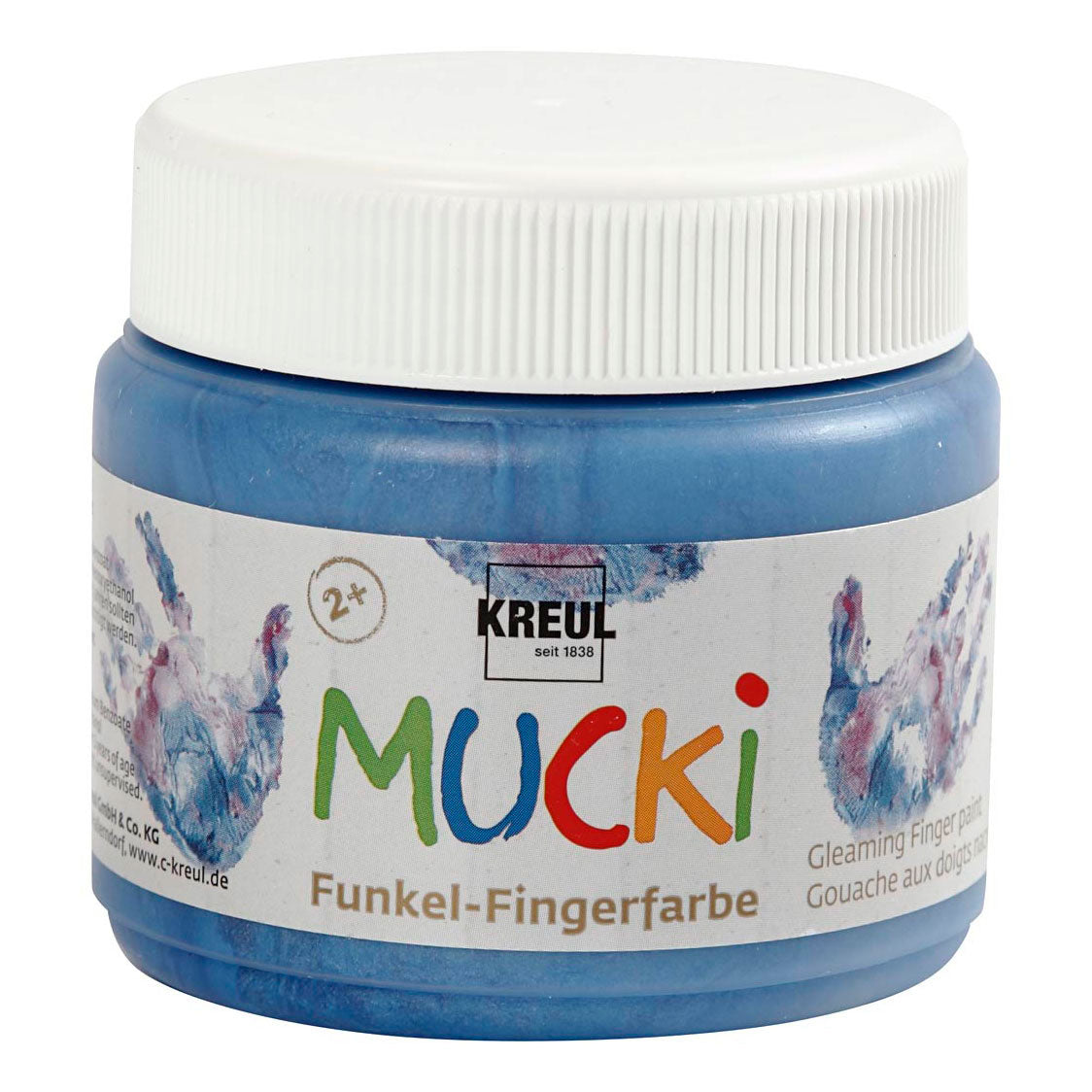 Creativ Company Mucki Vingerverf Blauw Metallic, 150ml