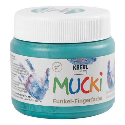 Creativ Company Mucki Vingerverf Groen Metallic, 150ml