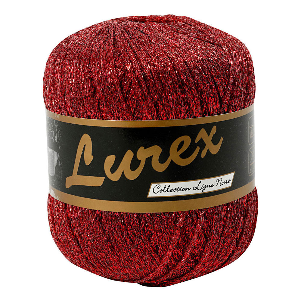 Creativ Company Lurex Glitter Yarn Red, 160m