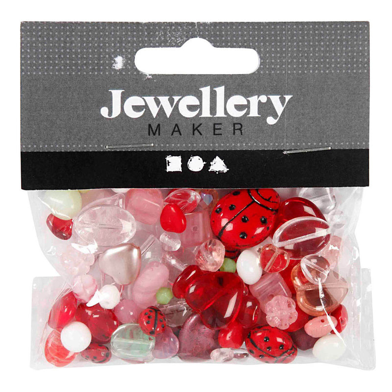 Creative Company perle di vetro perle diverse bestia, cuore, foglie, 60 grammi
