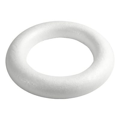 Creativ Company Styropor Ring Wit met Platte Achterkant, 35cm