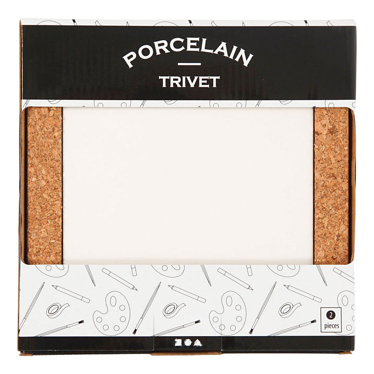 Porcellana di Creative Company Coaster con cornice di sughero