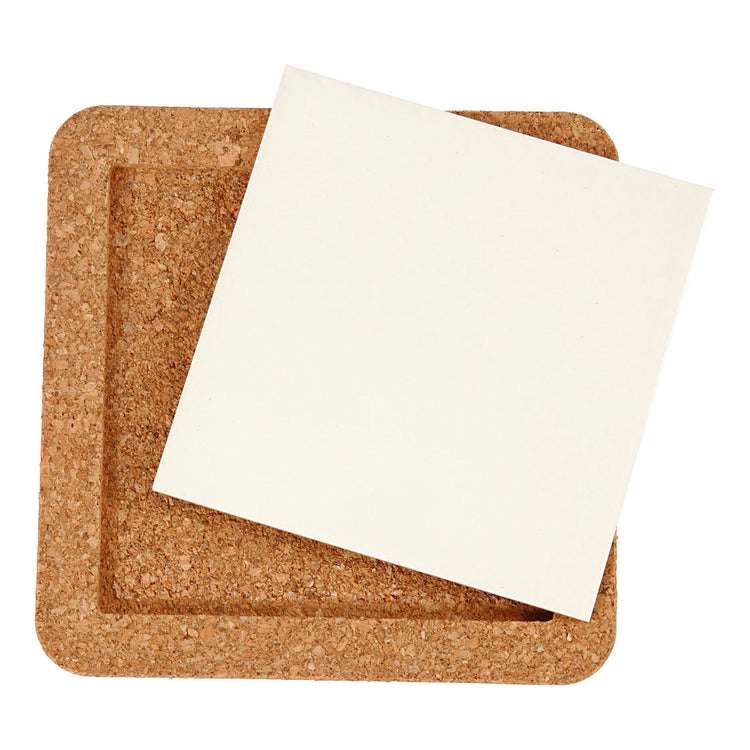 Porcellana di Creative Company Coaster con cornice di sughero