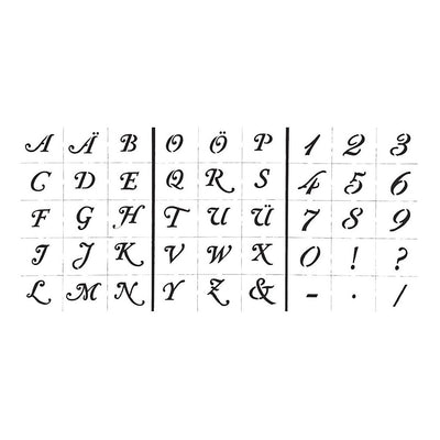 Creativ company letters en cijfers sjabloon, h: 20-30 mm, a5, vel 148x210 mm, 3 vel 1 doos