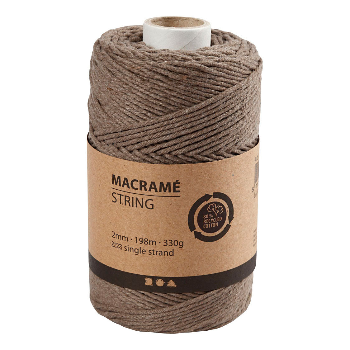 Creativ Company MacRame Cord Light Brown, 198m