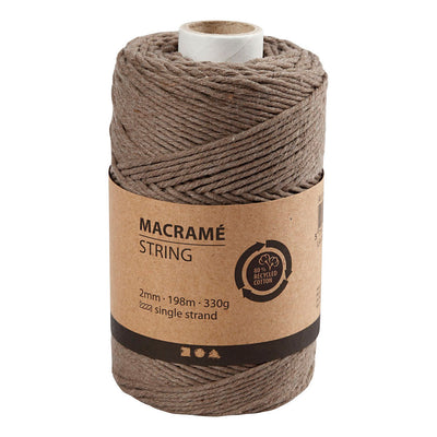 Creativ Company Macrame Koord Lichtbruin, 198m