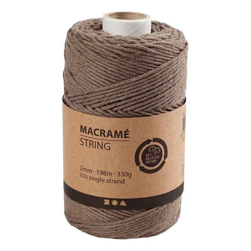 Creativ Company MacRame Cord Light Brown, 198m