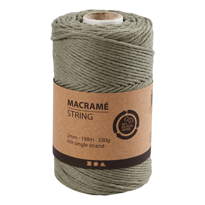 Creative Company Macrame Cord Mossgroen, 198m
