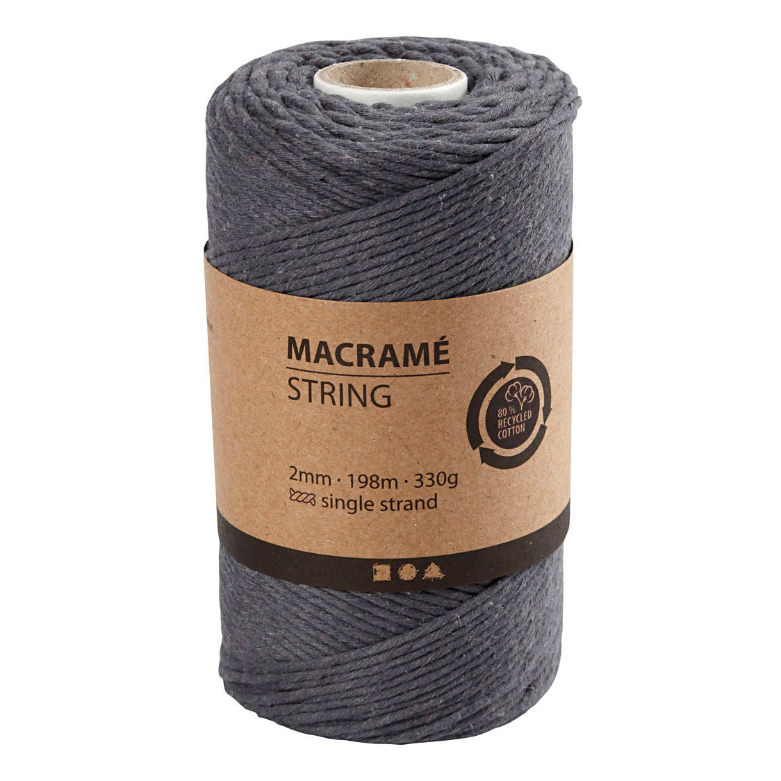 Creativ Company MacRame Cord Gray, 198m