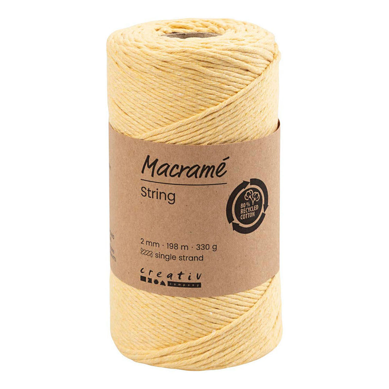 Creative Company Macrame Cord Light Yellow, 198m