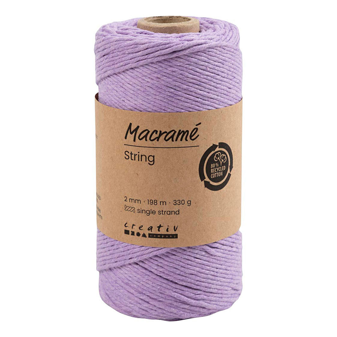 Creative Company Macrame Cord Purple, 198m