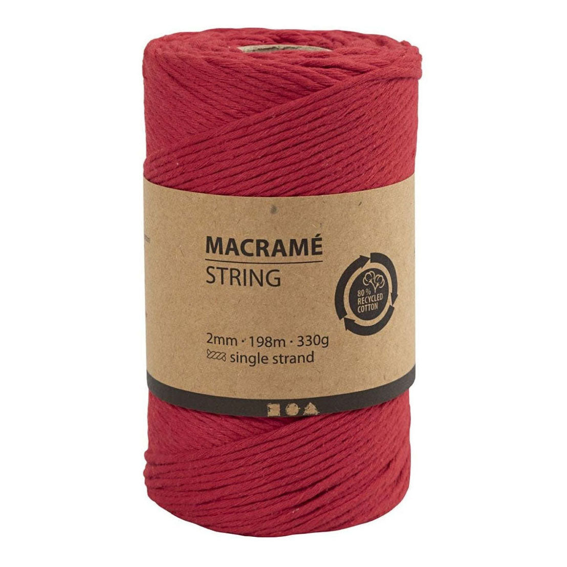 Creative Company Macrame Cord Red, 198m