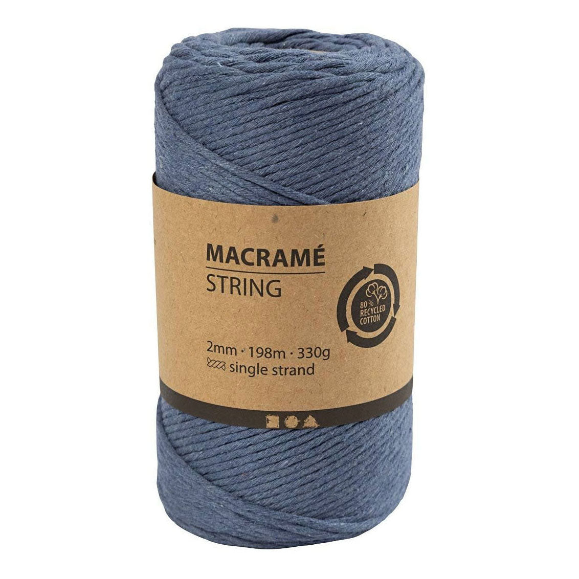 Creative Company Macrame Cord Blue, 198m