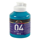 Creative Company Acrilic Paint Glitter for Children Turquoise, 500 ml - afbeelding 1