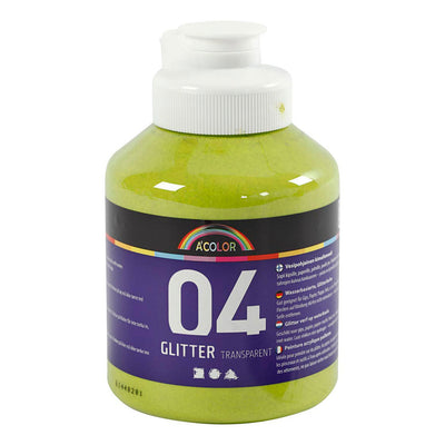 Creative Company Acrilic Paint Glitter for Children Lime Groen, 500 ml