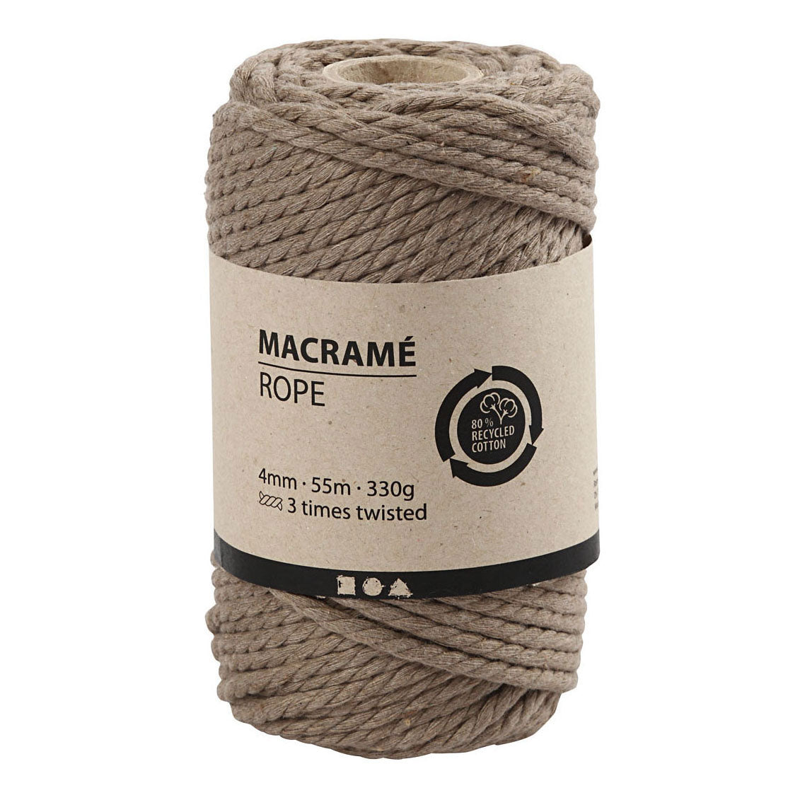 Creative Company Macrame Cord Light Brown, 55m