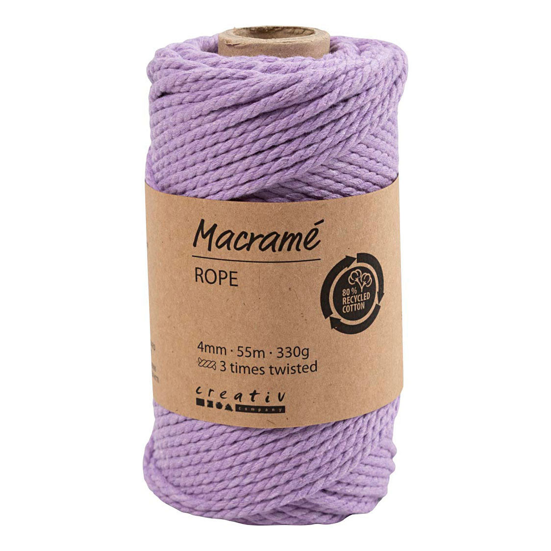 Creative Company Macrame Cord Purple, 55m