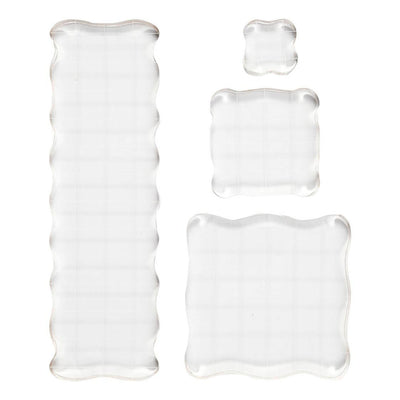 Creativ company stempelblok, afm 2,5x2,5+5x5+7,6x7,6+5x16,5 cm, dikte 1 cm, 4 stuk 1 doos