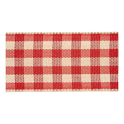 Creativ company geruit lint antiek rood wit, 25m