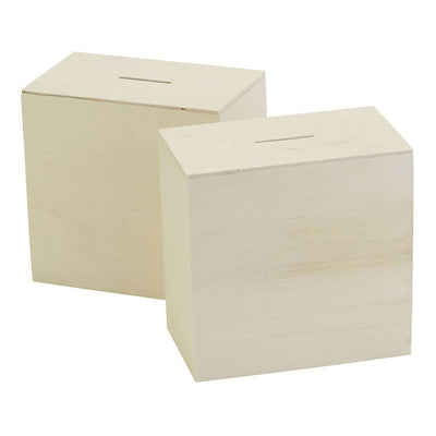 Creativ Company Wooden Piggy Bank, 10x10x6cm, 10st.