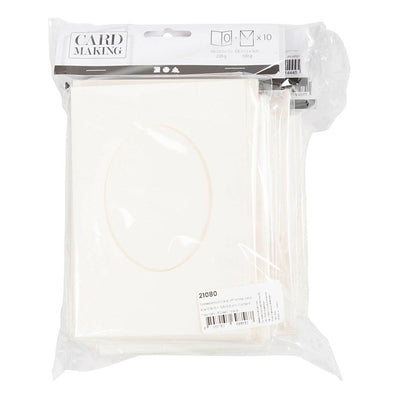 Creativ company passepartout kaarten, afmeting kaart 10,5x15 + 12,5x12,5 cm, inhoud kan variëren , off-white, 50 set 1 doos