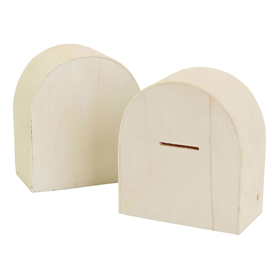 Creative Company Wooden Piggy Bank con mezza curva 10x9 cm, 12st.