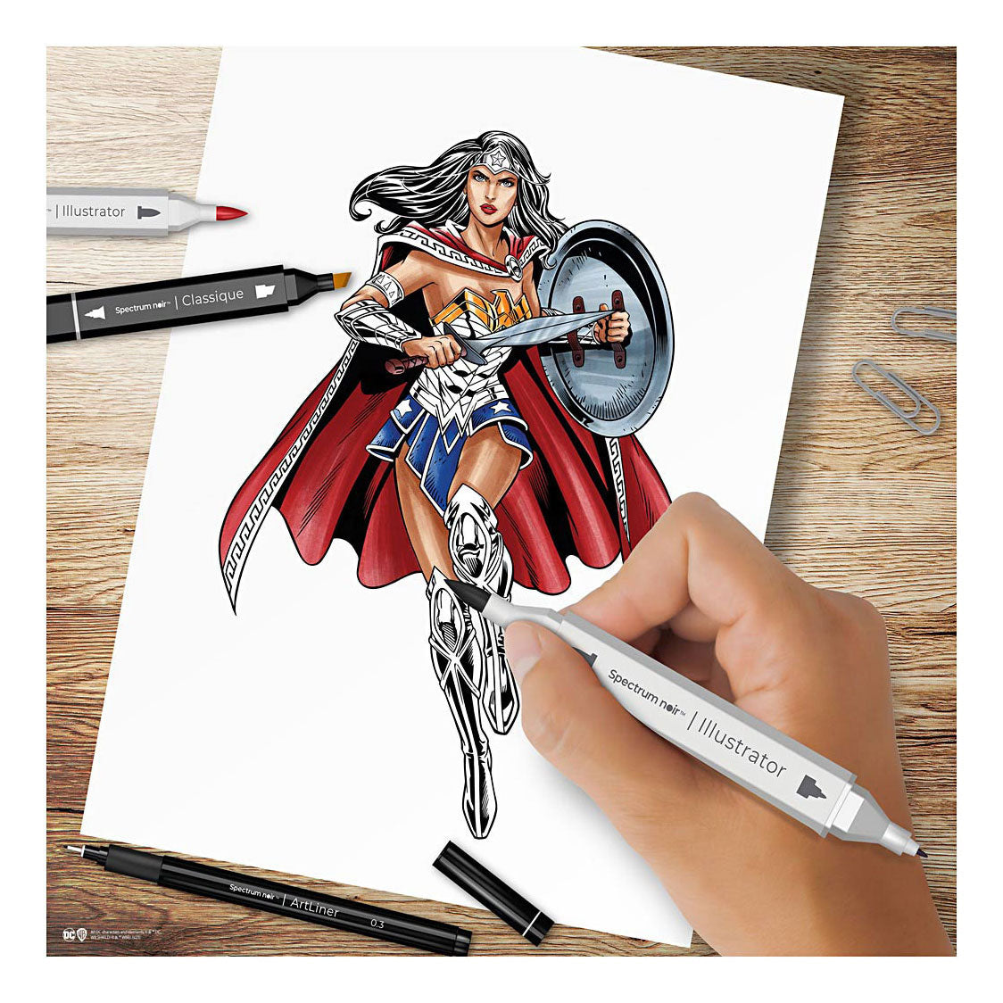 Creative Company Hobbyset Illustration Heroes Book Heroes Wonder Woman Set di colori