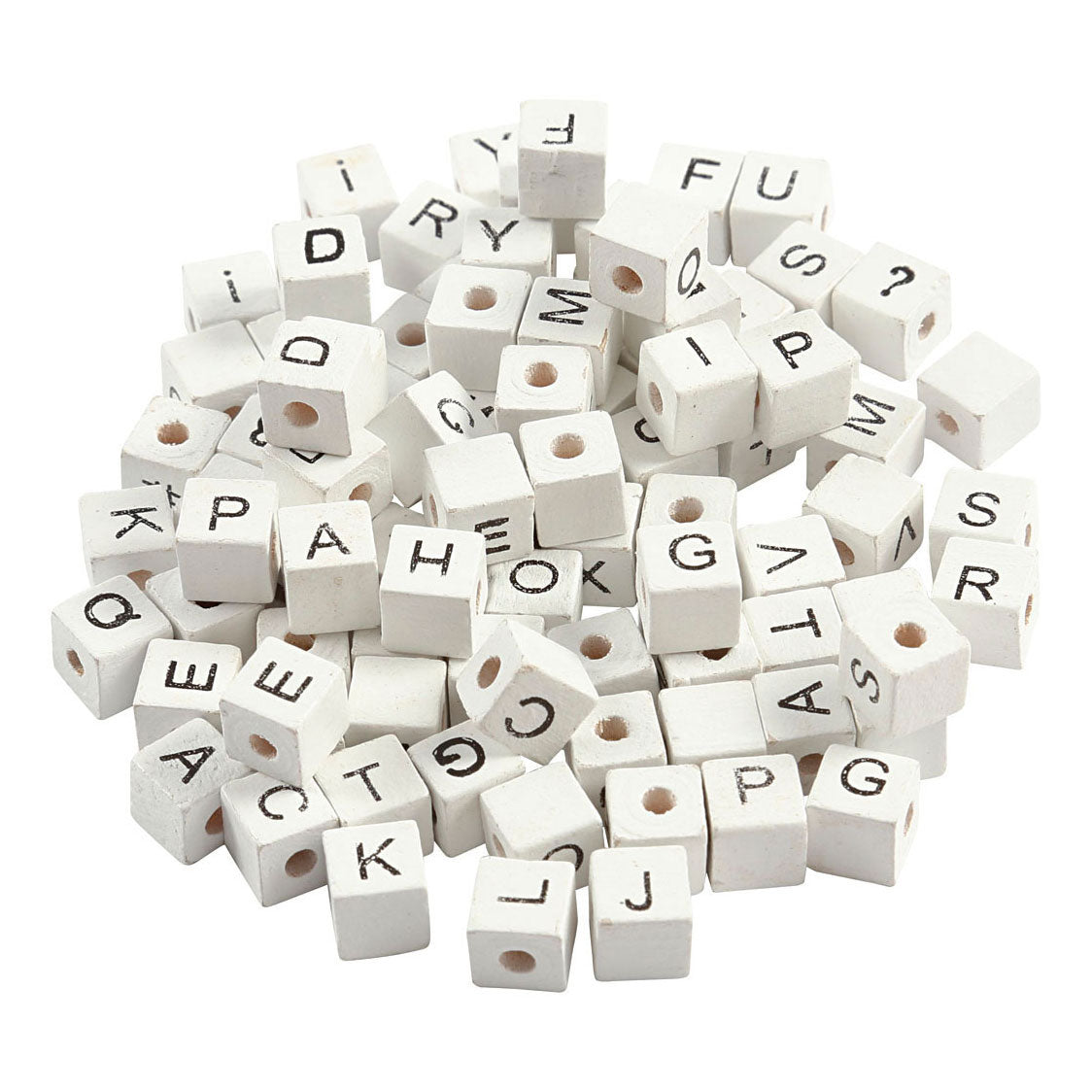 Creativ Company Wooden Letter Beads White A-Z, 750st.