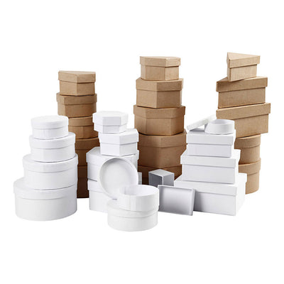 Creative Company Boxes Brown and White 6.5-18cm, 30th.
