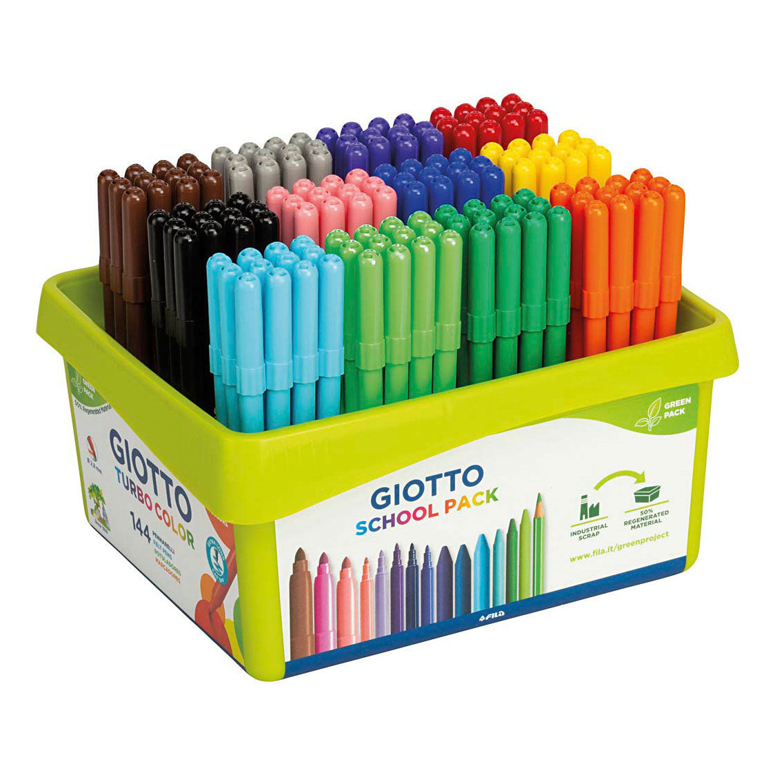 Creativ company giotto pennarelli vari colori confezione scuola, 144 pz.