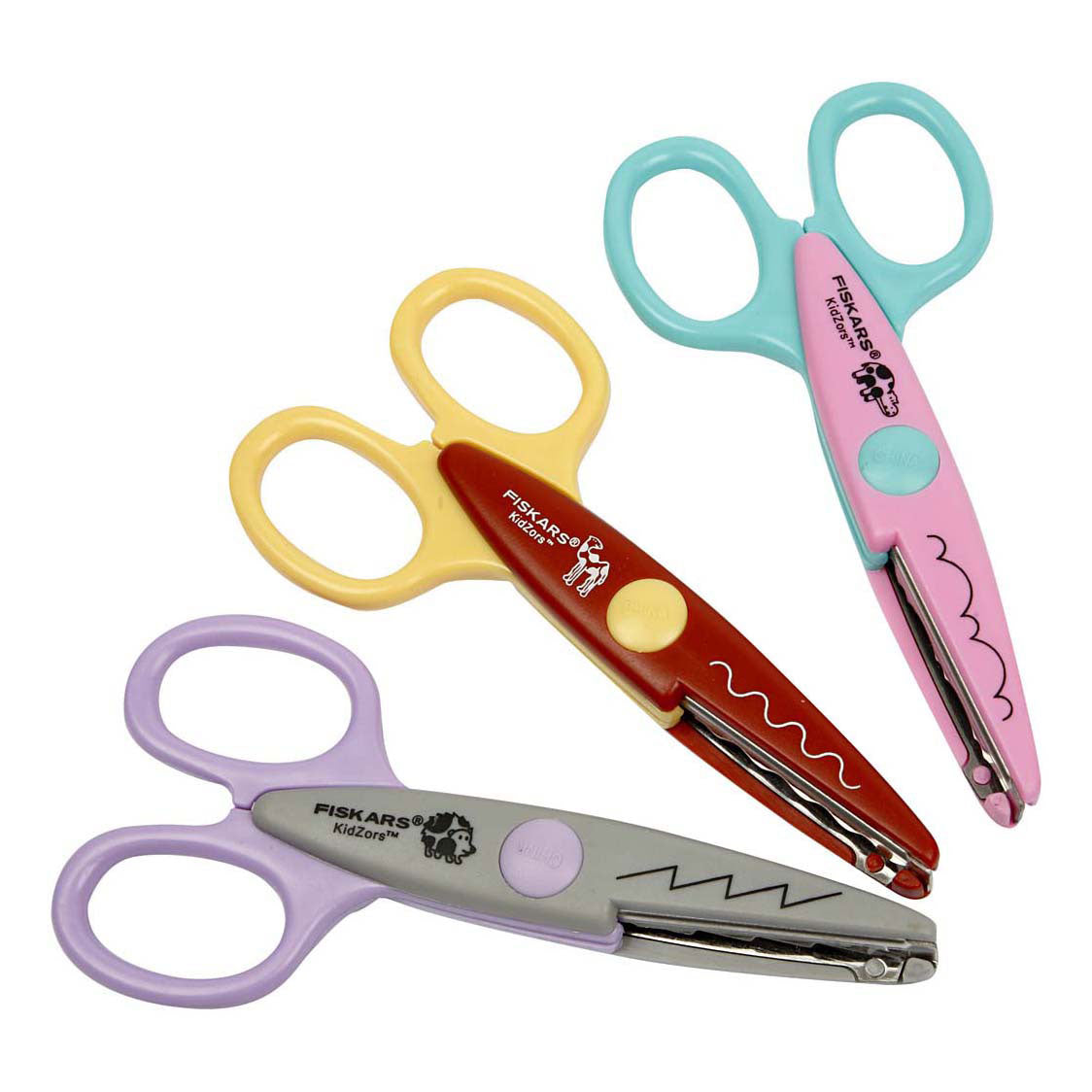 Cartelli Fiskars Kidzors, ippopotamo, riccio di cammello, 3 pezzi 1 scatola