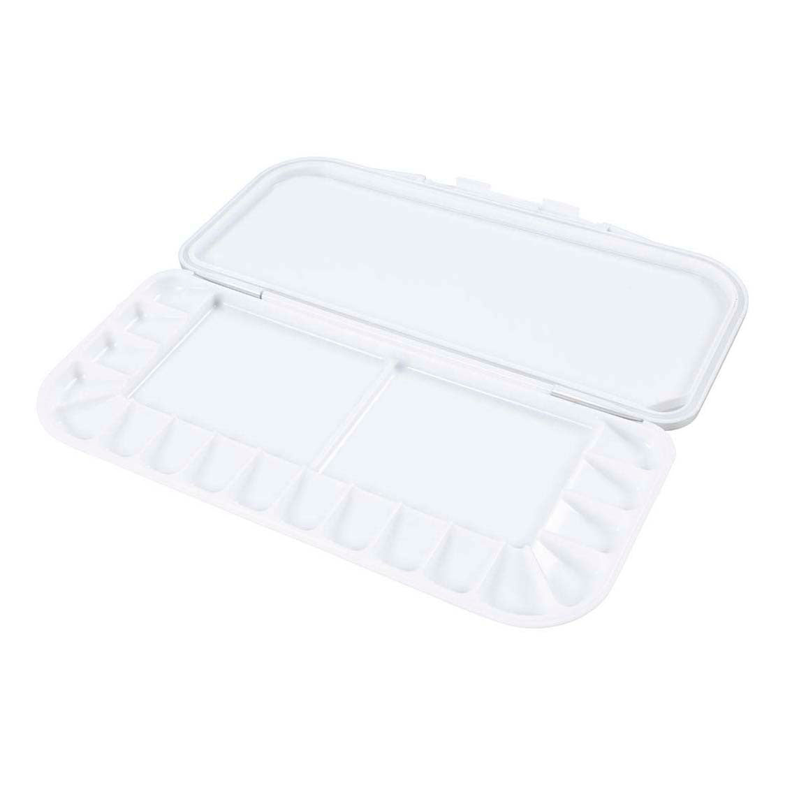 Paleta de pintura Creativ Company con tapa, dimensiones 27x12,7x2,3 cm, plateado, blanco, 1 pieza