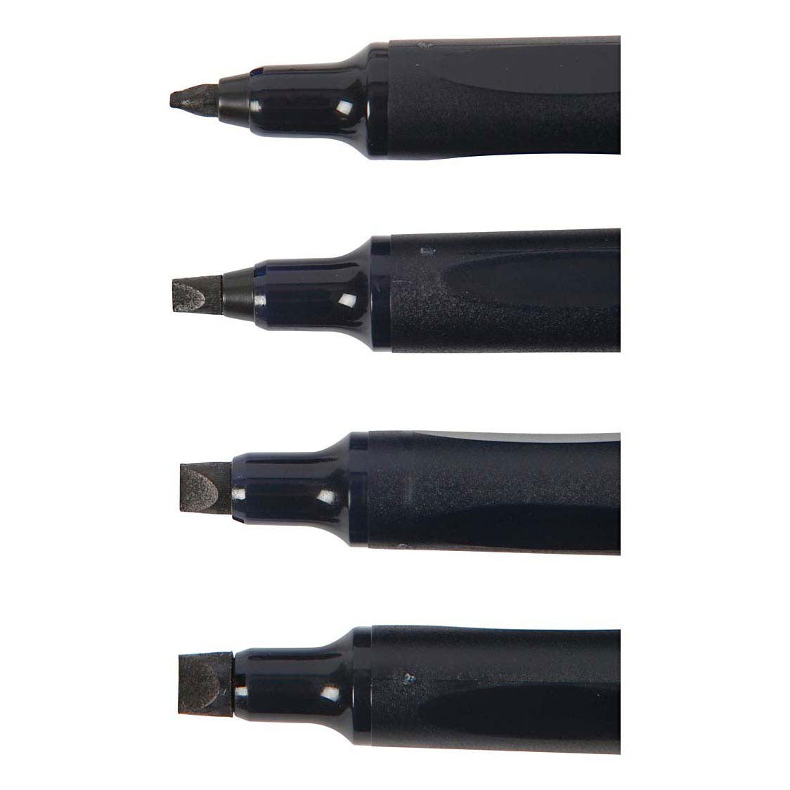 Marcatori calligrafici, spessore della linea 1.4+2,5+3,6+4,8 mm, nero, 4 pezzo 1 scatola
