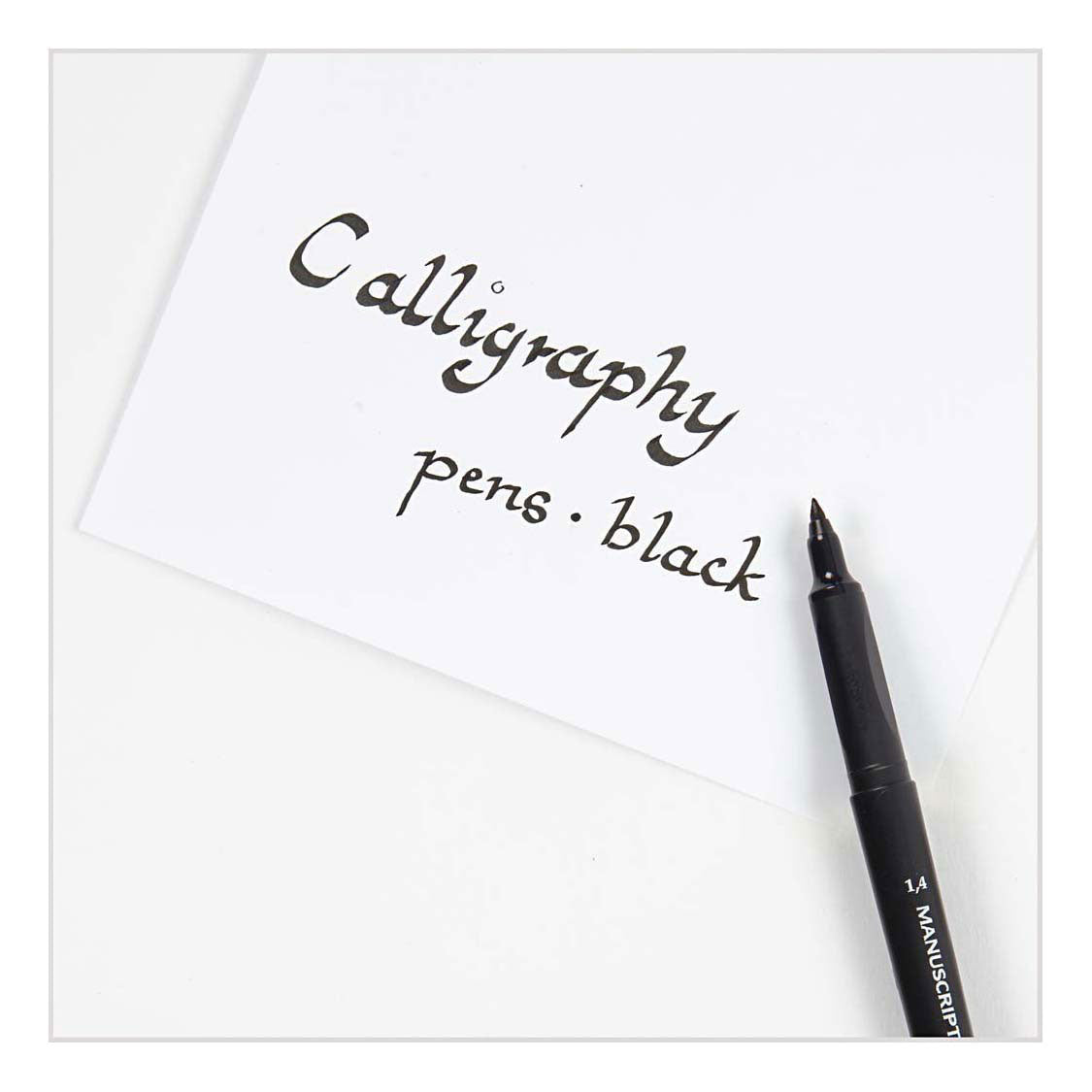 Marcatori calligrafici, spessore della linea 1.4+2,5+3,6+4,8 mm, nero, 4 pezzo 1 scatola
