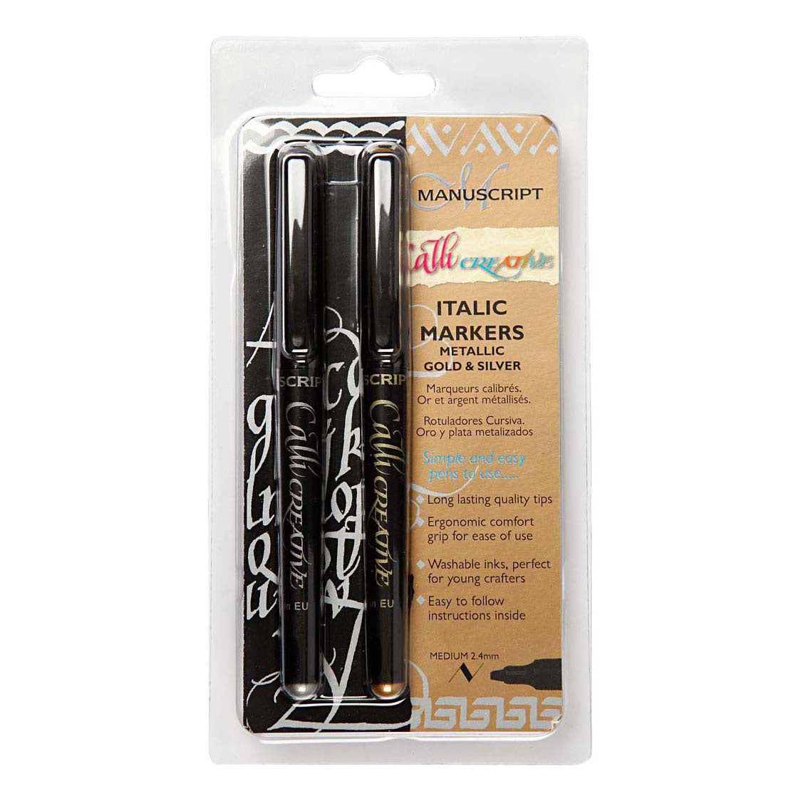Calligraphy markers, thickness 2.4 mm, 2 piece 1 box