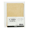 Biglietti e buste aziendali Creativ, formato biglietto 10,5x15 cm, formato busta 11,5x16,5 cm, glitter, 120+250 gr, oro, 4 set 1 scatola