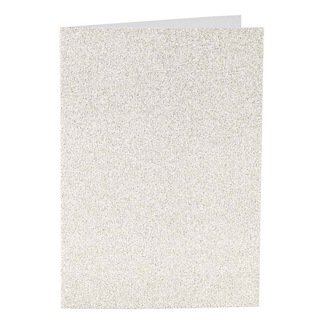 Biglietti e buste aziendali Creativ, formato biglietto 10,5x15 cm, formato busta 11,5x16,5 cm, glitter, 120+250 gr, bianco, 4 set 1 scatola
