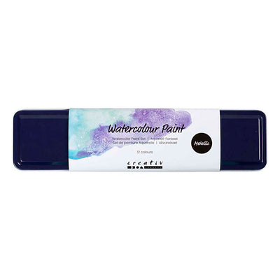 Colortime set de acuarelas, colores metalizados, 12 colores 1 caja