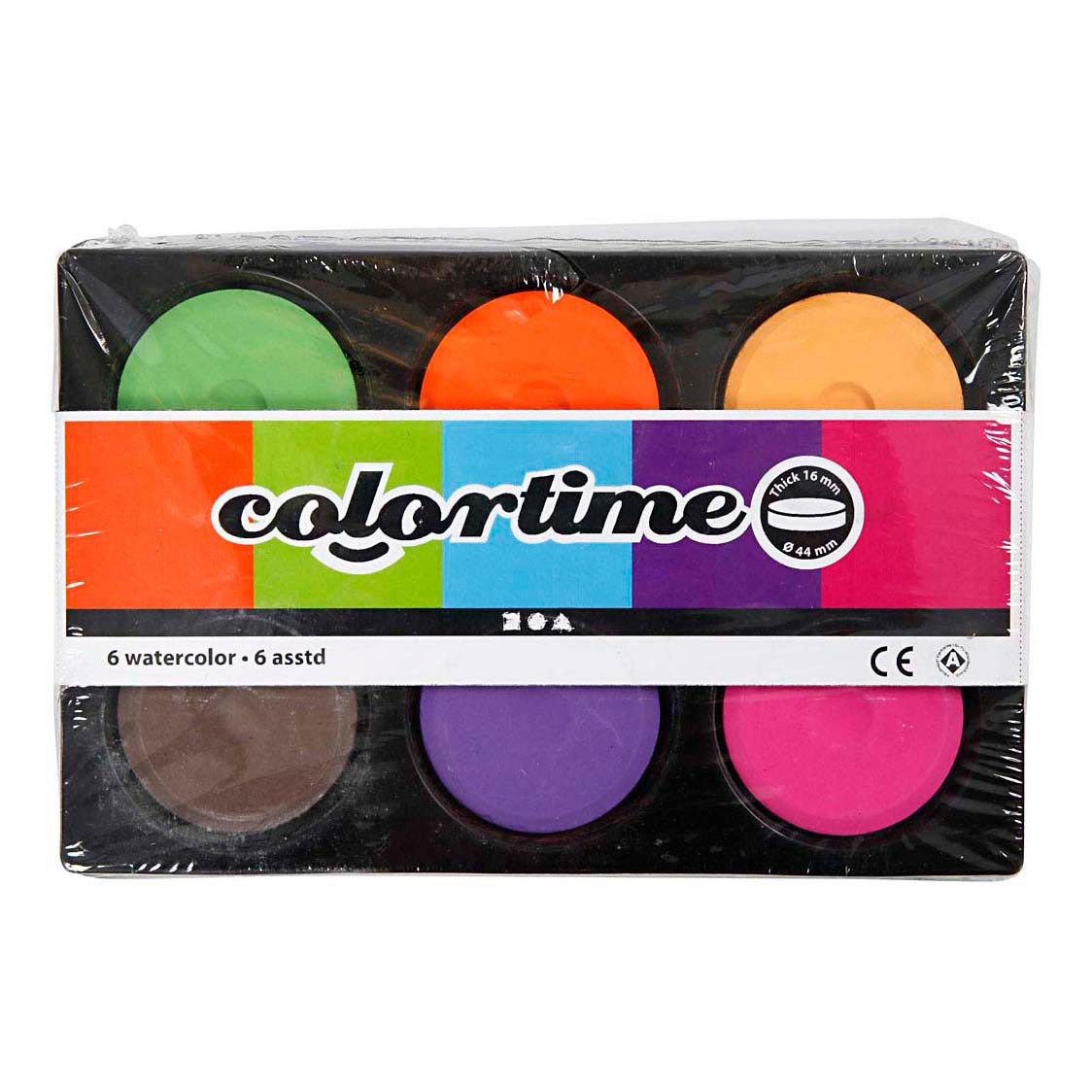 Acquerello Colortime, h: 16 mm, d 44 mm, colori extra, 1 scatola